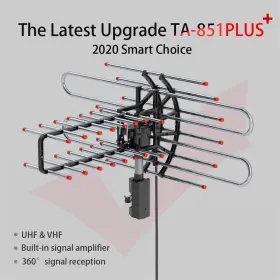 Ta-851 Leadzm Electric 480 Miles Outdoor Tv Antenna Amplified Hdtv 1080p V/uhf 360 Remote New #2