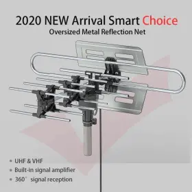 990mile Leadzm Ta-983 Outdoor Amplified Tv Antenna Digital 1080p 4k Hdtv 360 Rotation Remote #3