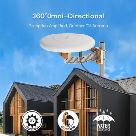 28-34db Leadzm Ta-a1 360 Omni-directional Amplified Tv Antenna Gain Digital Hdtv 150 Miles #2