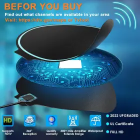 Lsnisni 696399361855 Digital Hdtv Antenna Long Range 380 Miles Indoor Amplified Signal Booster 4k Uhf #2