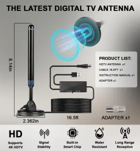 Lyrwihn 717813703829 Tv Antenna Indoor For Smart Local Channels Digital Antenn #2