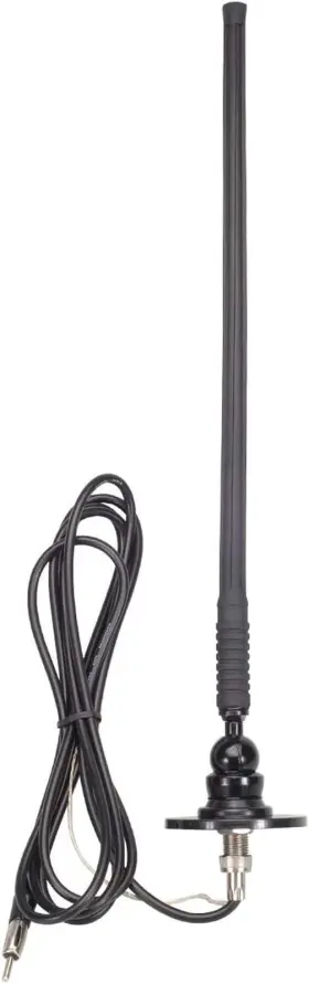 Magnadyne 445030550515 15 Inch Rubber Antenna Am/fm For Car Rv Boat - 96 Cable 180-degree Swivel Base