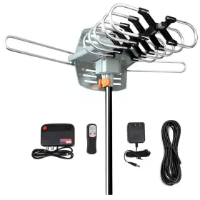 Matis 619191748686 Tv Antenna Outdoor Digital Amplified Hdtv 150 Miles Range Without Pole