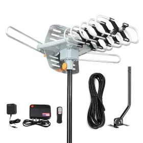 Matis 769591588457 Outdoor Digital Amplified Hdtv Antenna 150 Mile Motorized 360 Degree Rotatio