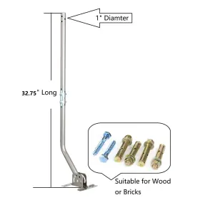 Mcduory 193499512373 Adjustable Attic/outdoor Antenna/weather Station/garden Aluminium Mounting Po #2