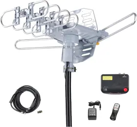 Mcduory 313102155128 Amplified Digital Outdoor Hdtv Antenna 150 Miles Long Range - 360 Degree Rotatio