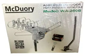Mcduory 799460040168 Outdoor Antenna Hdtv 150 Miles Long Range 360 Amplified Digital With Pole