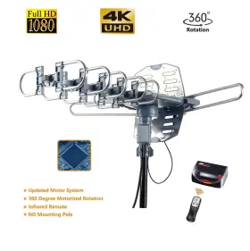 Mcduory 808281867615 Digital Outdoor Antenna 2020 Updated Long Range 360 Degree Rotation Vhf Uhf H #2