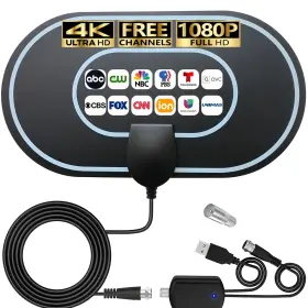 Merryan 059718935529 Tv Antenna Indoor For Local Channels - 4k Hd Amplified Digital Hdtv W