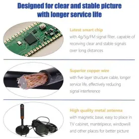Merryan 059718935543 Tv Antenna With Magnetic Base - 4k Hd Digital Indoor Amplified H #2