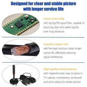 Merryan 059718935550 Tv Antenna With Magnetic Base - 4k Hd Digital Indoor Amplified H #3