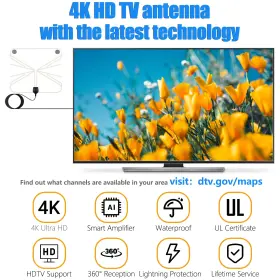 Merryan 059718935611 Indoor Tv Antenna For Local Channels- 4k Hd Amplified Digital Hdtv Wi #2