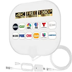 Merryan 059718935635 Tv Antenna Indoor For Local Channels - 4k Hd Amplified Digital Hdtv W
