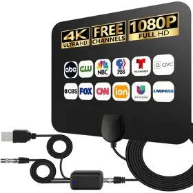 Merryan 059718935642 Tv Antenna Indoor For Local Channels - 4k Hd Amplified Digital Hdtv W