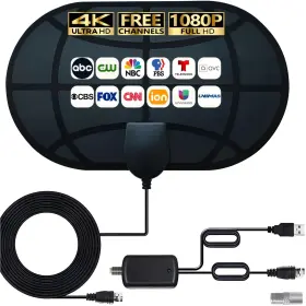 Merryan 059718935666 Tv Antenna Indoor For Local Channels - 4k Hd Amplified Digital Hdtv W