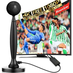 Merryan 059718935673 Tv Antenna Indoor For Local Channels - 4k Hd Amplified Digital Hdtv W