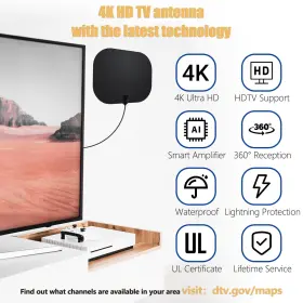 Merryan 059718935710 4k Hd Tv Antenna For Local Channels - Amplified Digital Hdtv Indoor W #2