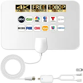 Merryan 059718935741 Tv Antenna Indoor For Local Channels - 4k Hd Amplified Digital Hdtv W
