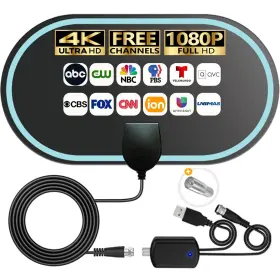Merryan 059718935758 Tv Antenna Indoor For Local Channels - 4k Hd Amplified Digital Hdtv W