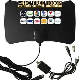 Merryan 059718935772 Tv Antenna Indoor For Local Channels - 4k Hd Amplified Digital Hdtv W