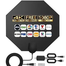 Merryan 059718935789 Tv Antenna Indoor For Local Channels - 4k Hd Amplified Digital Hdtv W