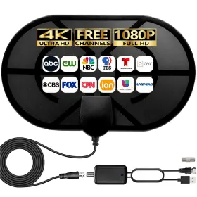 Merryan 059718935802 Tv Antenna Indoor For Local Channels - 4k Hd Amplified Digital Hdtv W