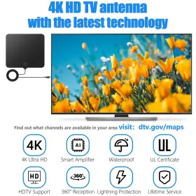 Merryan 059718940370 Tv Antenna Indoor For Local Channels - Amplified Digital 4k Hd 3 #2