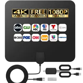 Merryan 059718940370 Tv Antenna Indoor For Local Channels - Amplified Digital 4k Hd 3