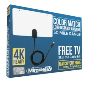 603110 Miracle Tv Color Match Indoor Hdtv Antenna With 50 Mi