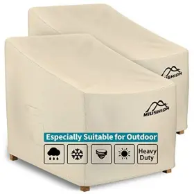 Dx36 Miushion 676501054004 2 Pack Patio Chair Covers 40 Inch W X D 36 H Wx40 Beige 2pcs