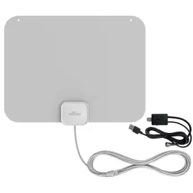 60-mile Mohu 817848012405 Leaf Amplified Ultra-thin Indoor Tv Antenna Range Jolt Switch Amp