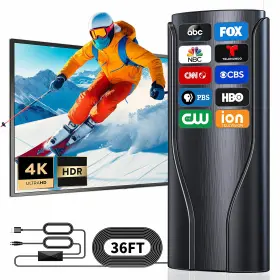 Nggngg 779371861007 Digital Tv Antenna Indoor Outdoor 2200 Miles Long Range Hd For Smart