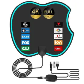 Nimizo 721545615107 2024 Upgraded Indoor Tv Antenna With 600 Miles Coverage Range Supports 4k 10