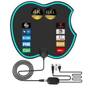Nimizo 721545731128 2024 Upgraded Indoor Tv Antenna With 600 Miles Coverage Range Supports 4k 10