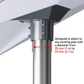 Novakits 797417916702 Starlink Gen 3 Pipe Adapter Pole Mount Mounting Kit Compatible With #2