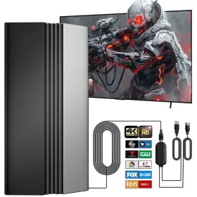 Noyumu 739719755665 2024 Upgraded Tv Antenna Indoor Outdoor 80 Miles Range Amplified Digital