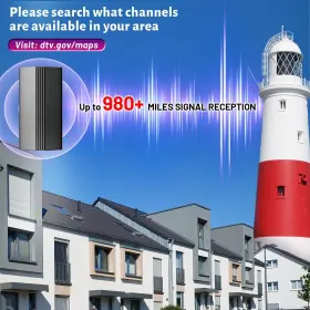 Noyumu 739719755733 2024 Upgraded Tv Antenna Indoor Outdoor 980 Miles Range Amplified Digital T #2