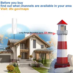 Pgofbuo 033985578004 420 Miles Range Tv Antenna Digital Indoor With Amplifier And Sig #3
