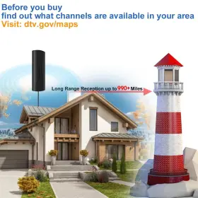 Pgofbuo 732404367334 992 Miles Range Tv Antenna Digital Indoor With Amplifier And Sig #2
