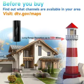 1100 Pgofbuo 732404370198 Miles Range Tv Antenna-digital Antenna For Smart Indoor With Amplifi #2