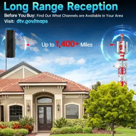 Antenna-2025 Pgofbuo 732404370341 1500 Miles Range Tv Upgraded Digital Antenna For Smart Indoo #3