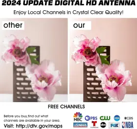 Phuvya 313043855880 4k 1080p Digital Tv Antenna For Smart Indoor Outdoor Use Long Range #2