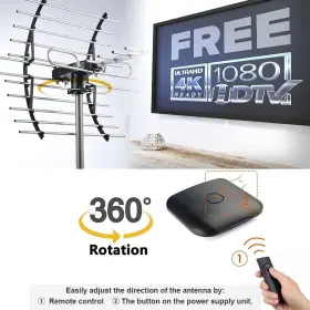 Pibidi 445029652619 Digital Hd Tv Antenna Amplified Attic/outdoor 360 Silver #2