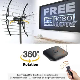 Pibidi 726084202856 Digital Hd Tv Antenna Amplified Attic/outdoor 360 Degree Rotat #2
