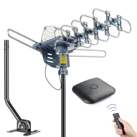 Pingbingding 631145443591 Pbd Outdoor Digital Hd Tv Antenna 150 Miles Motorized 360 Degree Rotation Wit