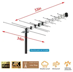 Pingbingding 712317366631 Pbd Outdoor Antenna Yagi Satellite Hd - Attic Or Roof Mount Tv Antenn #2