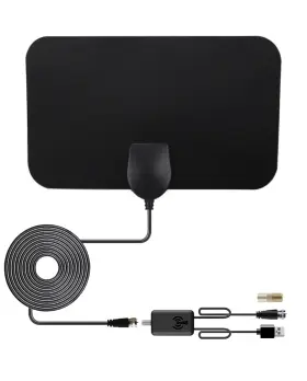 Pobady Van085-us Hdtv Indoor Tv Antenna 10dbi Wall Mounted Dvb-t2 Hd Digital With F