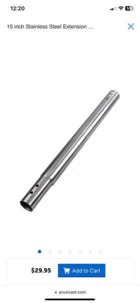 Ant-800-x15 Proxicast 15 Inch Stainless Steel Extension Pole For J-max Antenna Mounts