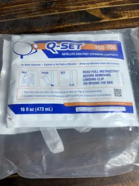 Q-set 644216353828 Q-set 250-750 Satellite Dish Post Expanding Composite 16 Fl Oz No Water Required