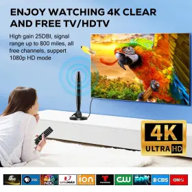 Qamy 777192154292 Tv Antenna For Local Channels Easy Setup Digital Smart Indoo #3